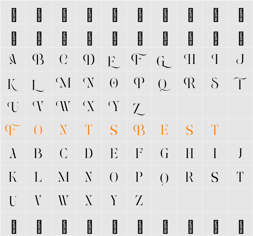 Roxer Stencil - Demo Version Character Map