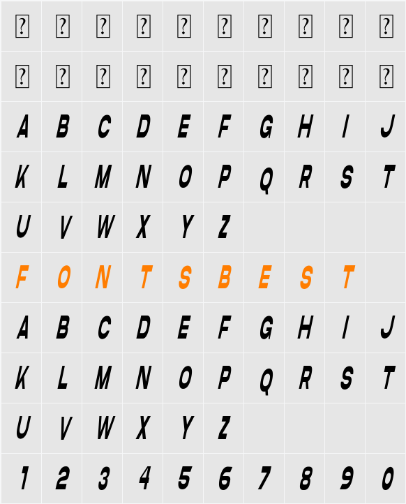 Como Moncer Light Italic Character Map