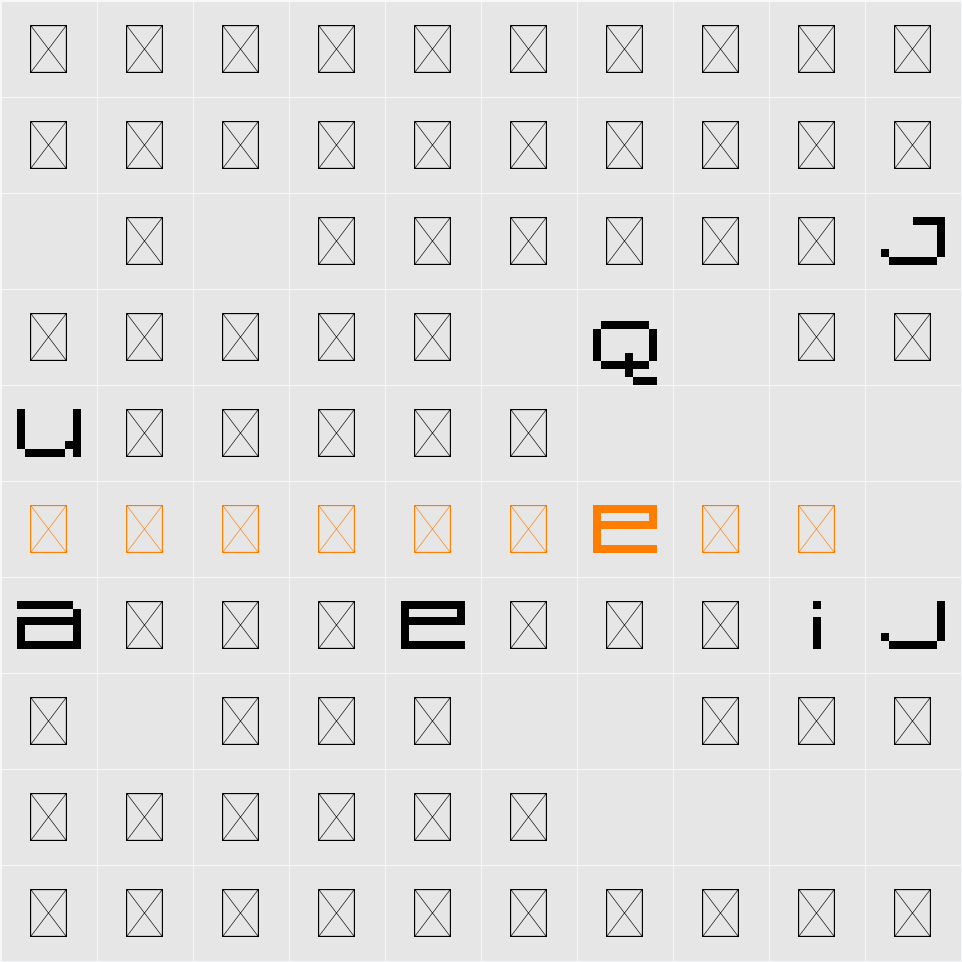 Pixeled Wide Alternate Pack Character Map