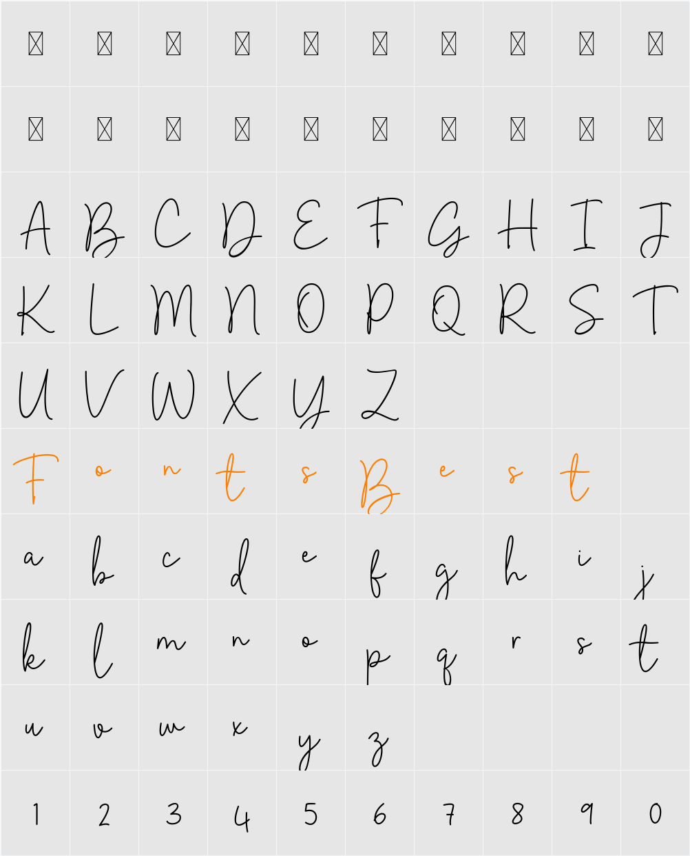 Normal Character Map