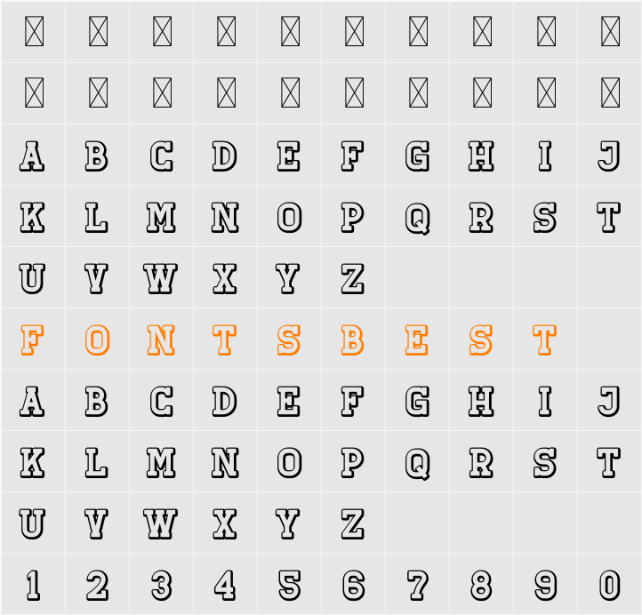 Retro Grade Shadow Character Map