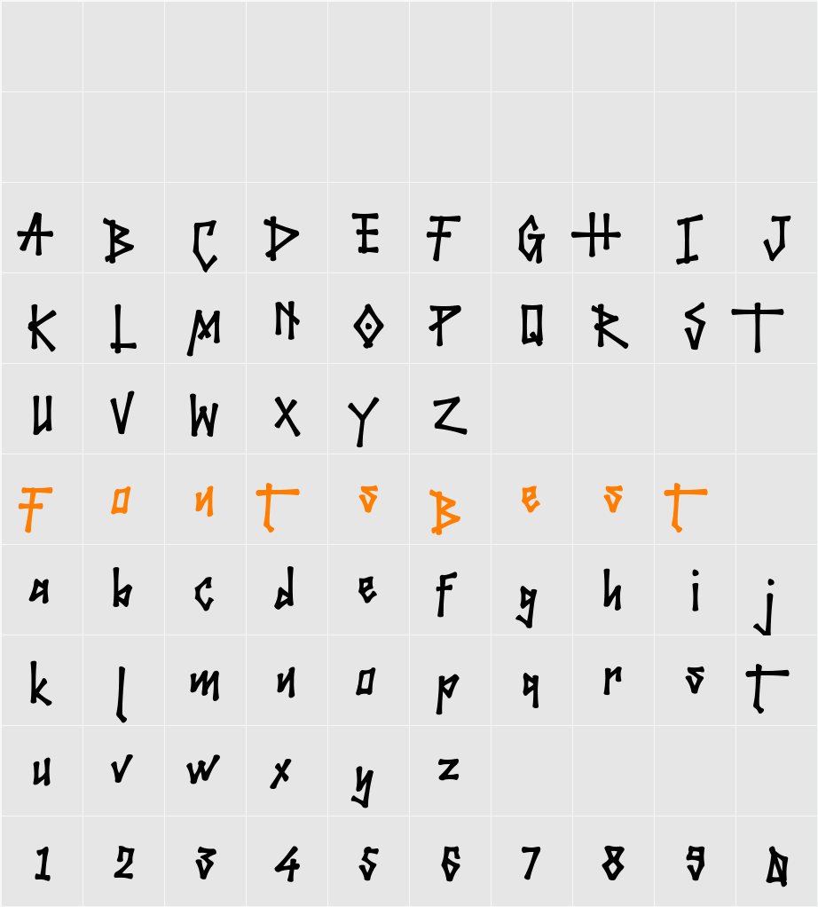 Rughola DEMO Character Map