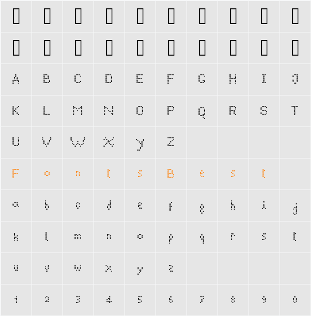 ACSF Chic light Character Map