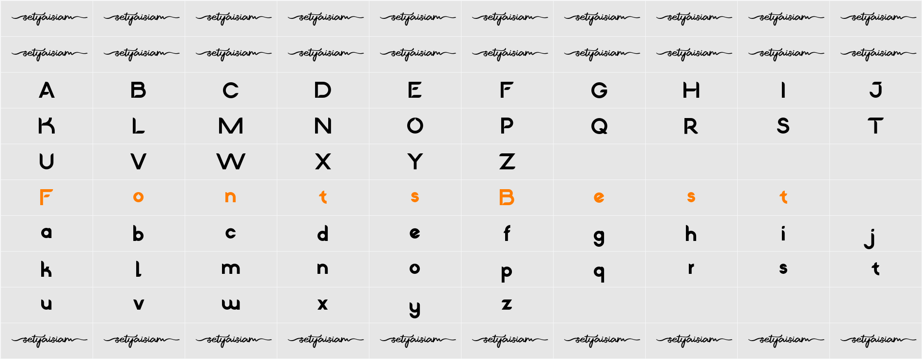 AVALEA Character Map