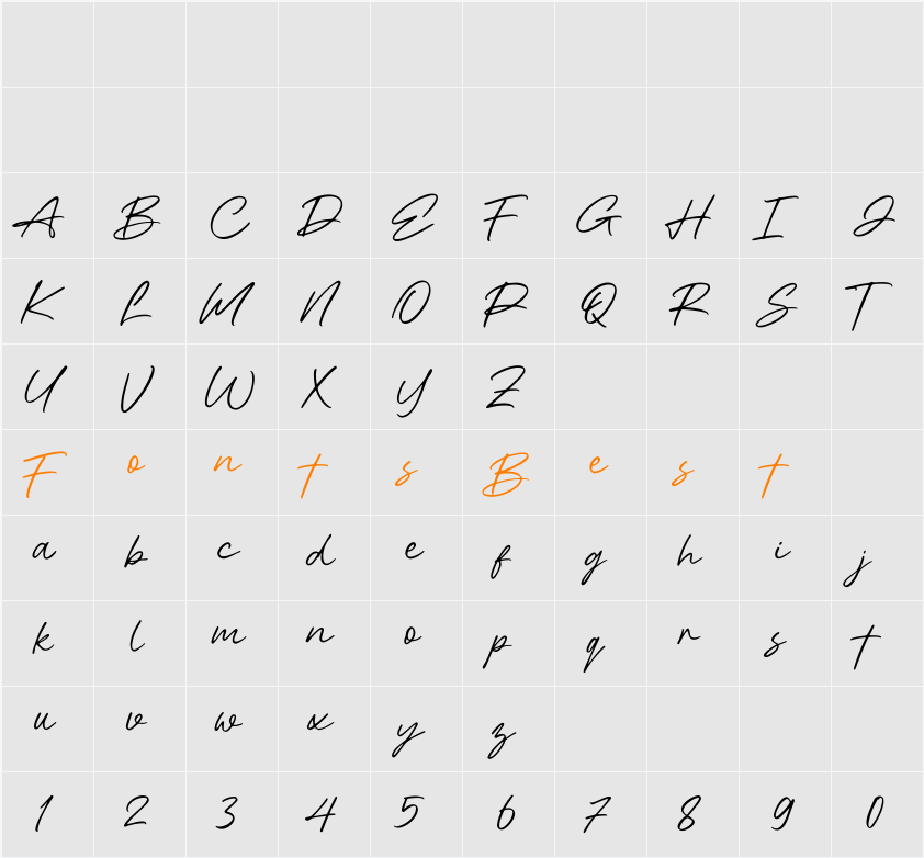 Ballite Character Map