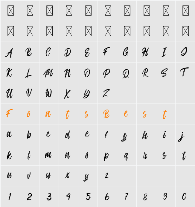 Rampage Character Map