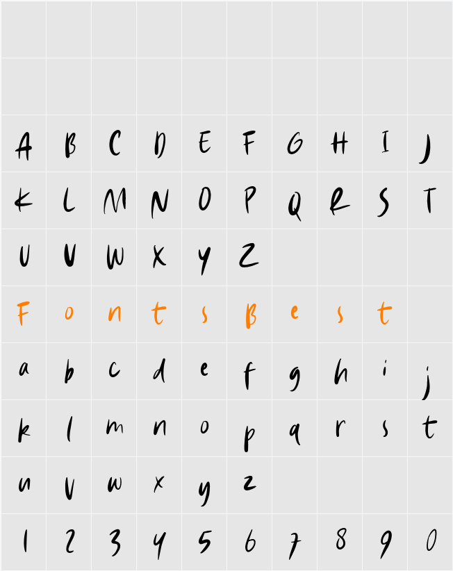 Natural Handwriting Character Map