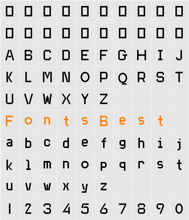 Type Light Sans Character Map