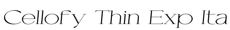 Cellofy Thin Exp Ita Font Image