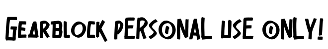 Gearblock PERSONAL USE ONLY! Font Image