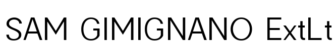 SAM GIMIGNANO ExtLt Font Image