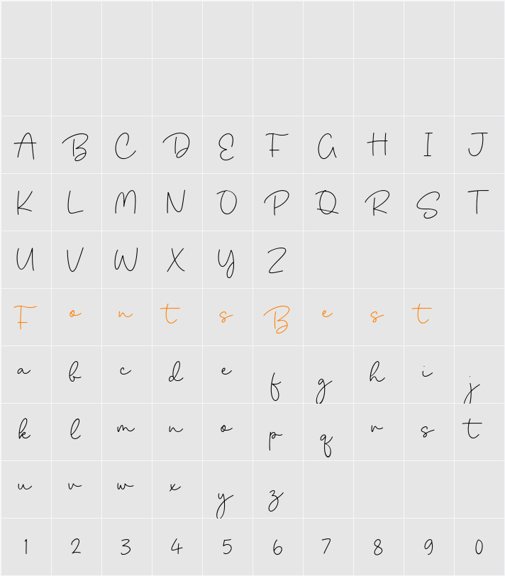 Spirited Notes Character Map