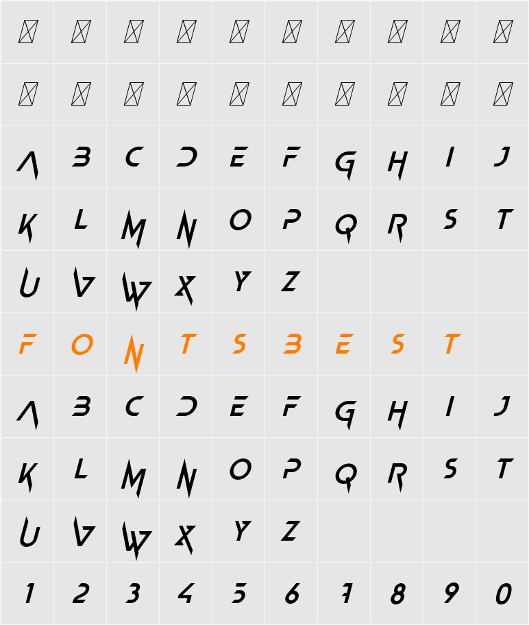 Newton Howard Font Character Map