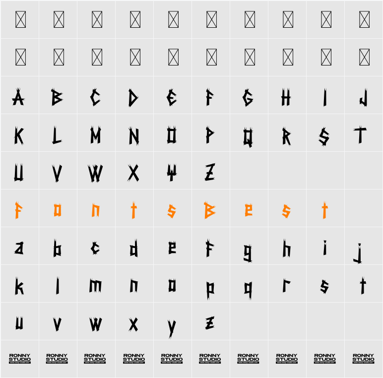 Brainoise Character Map