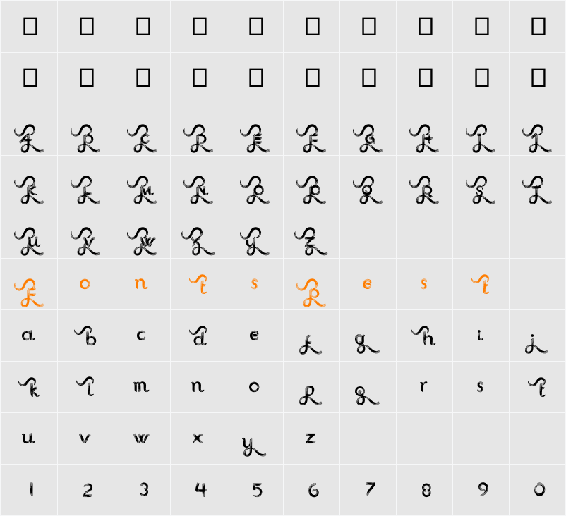 Amoodjy Personal Use Character Map