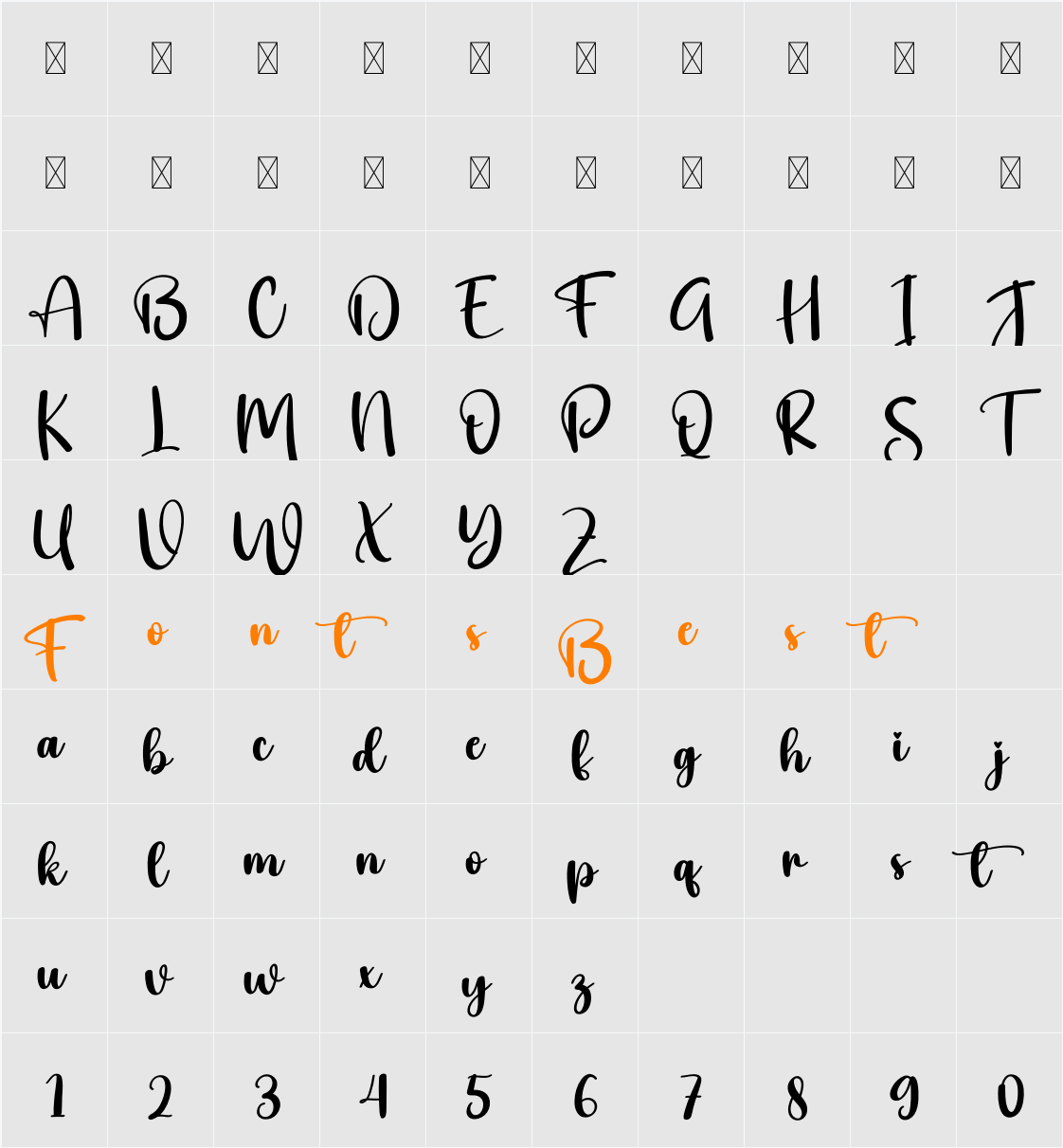 Bonny Character Map