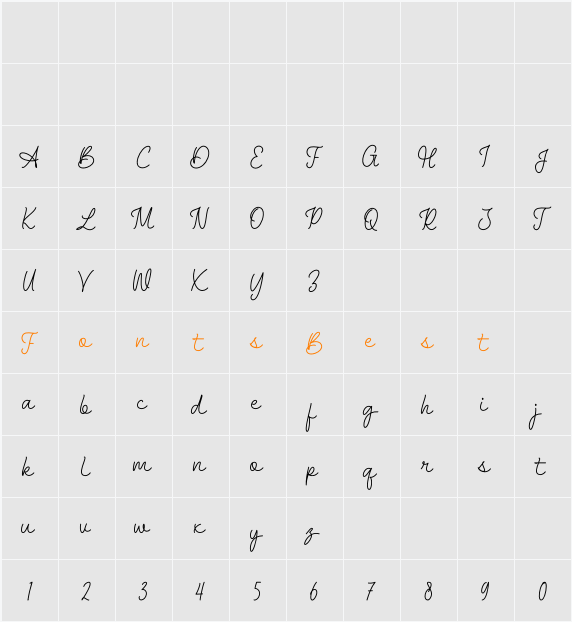 Alexana Character Map