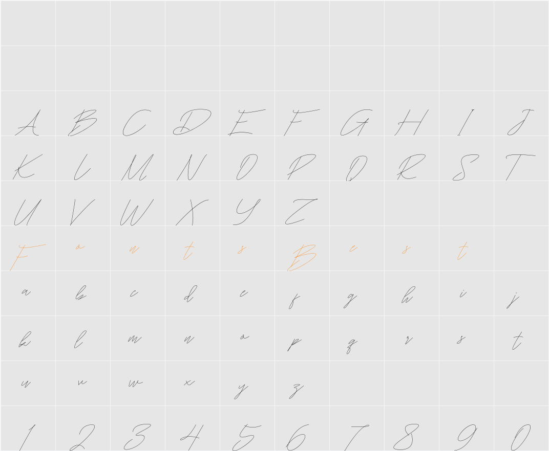 Torbhesa Character Map