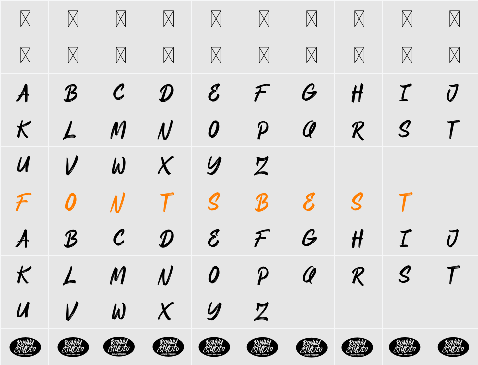 Coretan Komedi DEMO Character Map