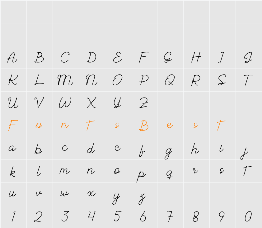 Albelia Character Map