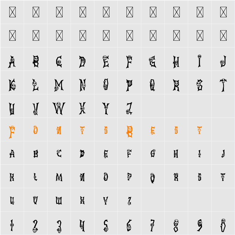 Ghostly Guffaws Skull Character Map