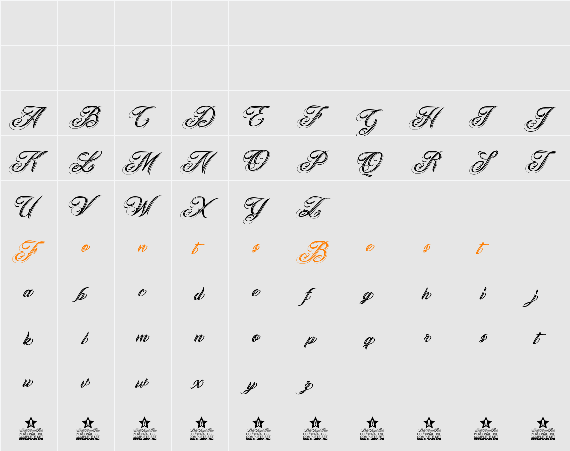 ANGELES PERSONAL USE Character Map