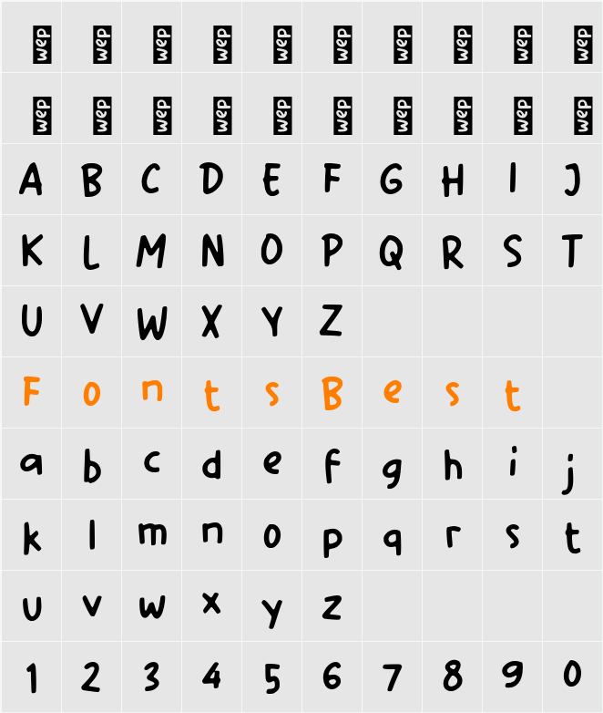L Labird Character Map