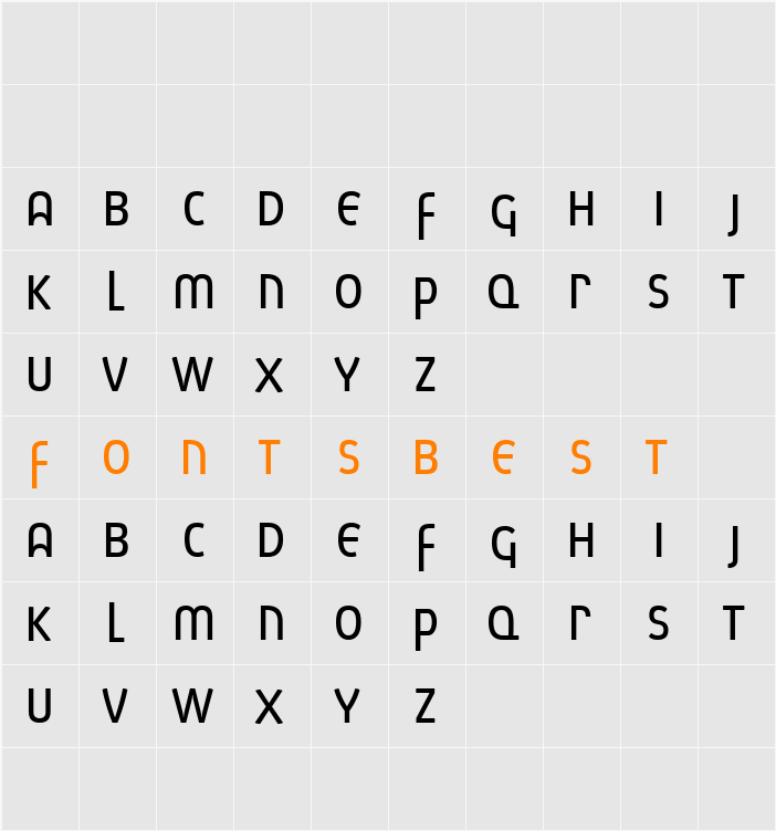 Absolut Unicase Red Character Map