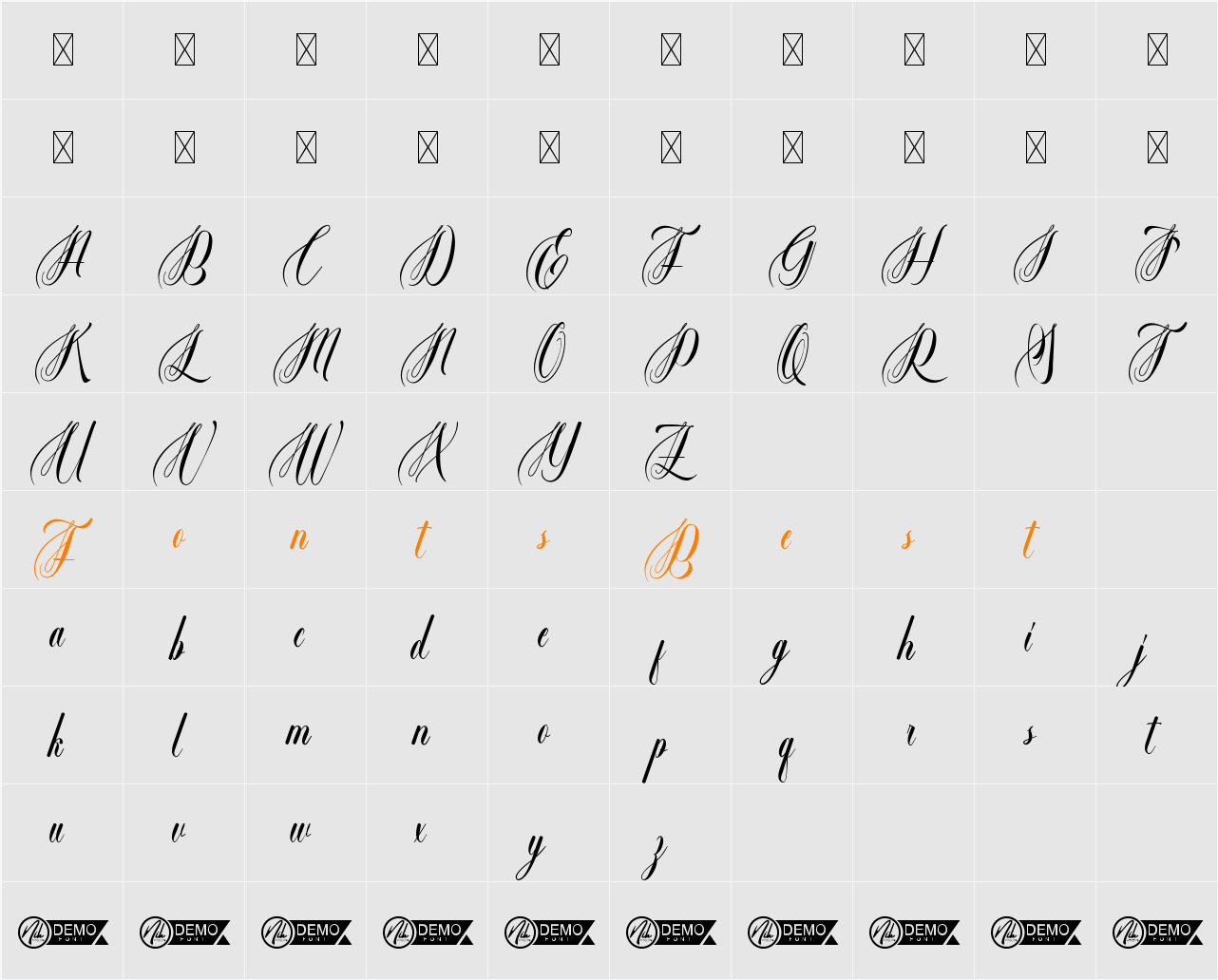 Megantari Demo Character Map