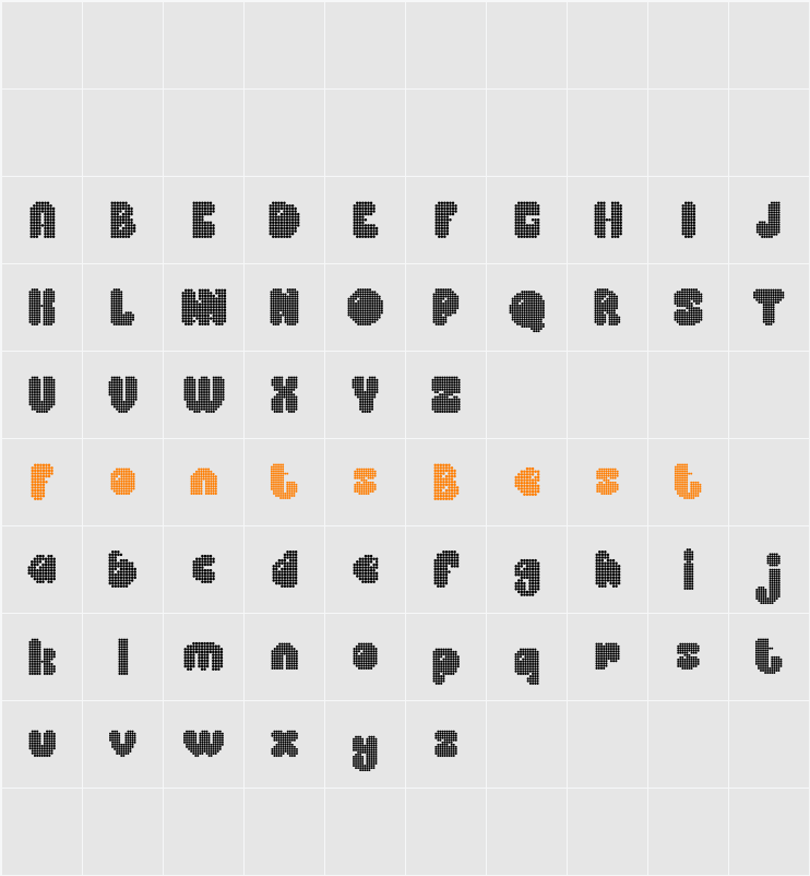 Benicio Disco Demo Character Map