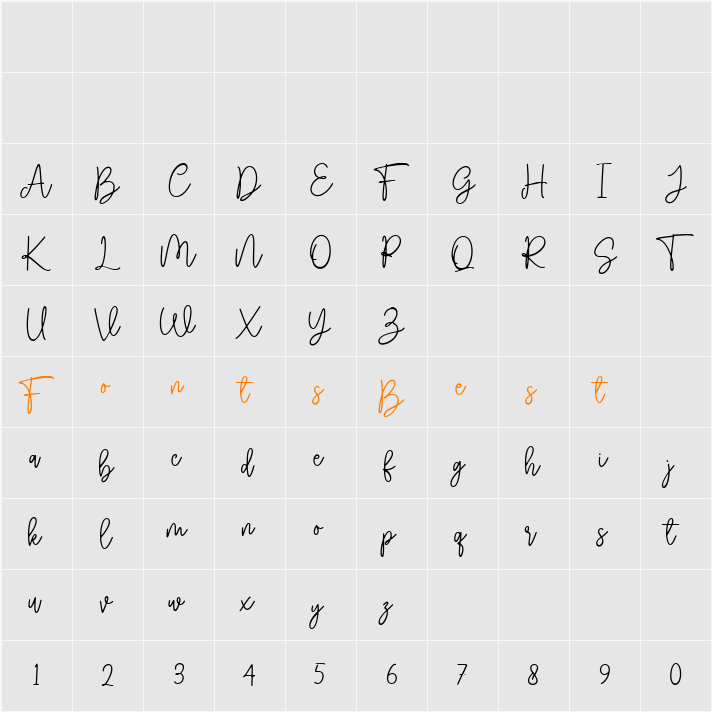 Hello Spark Script Character Map