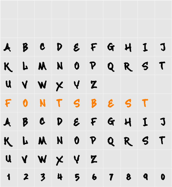 Maximback Distressed Character Map