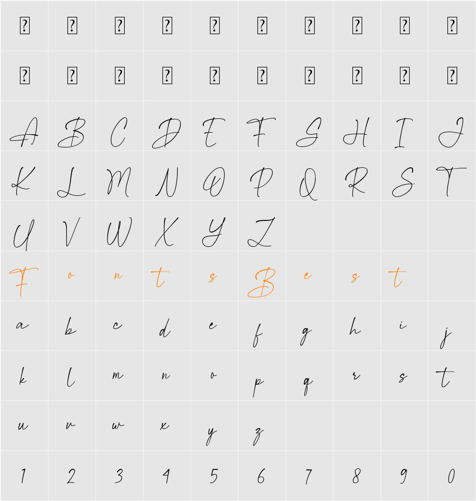 Magnificent Signature Character Map