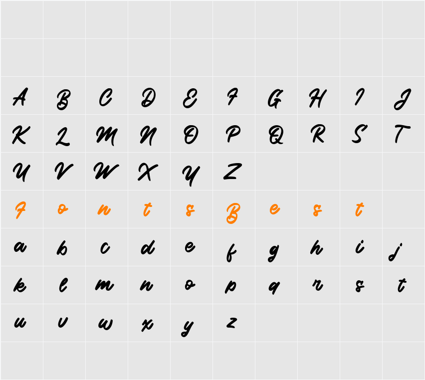 Southland Righway Character Map