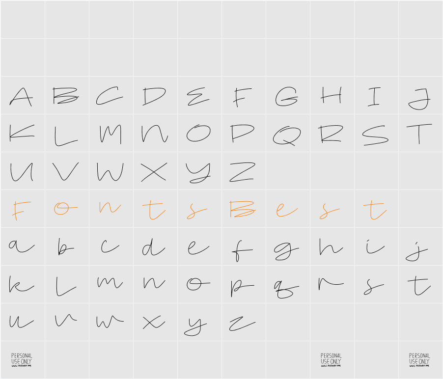 LongSignature Character Map