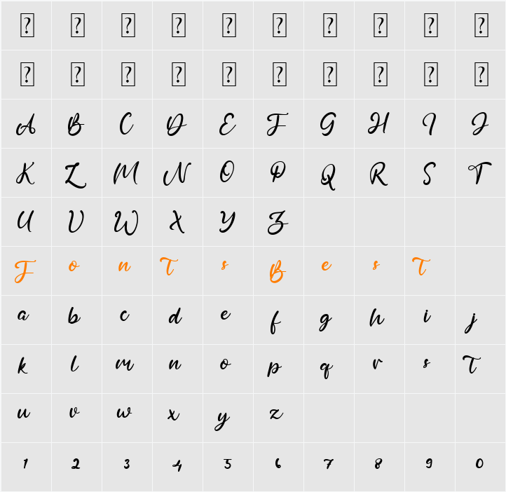 Adellum Character Map