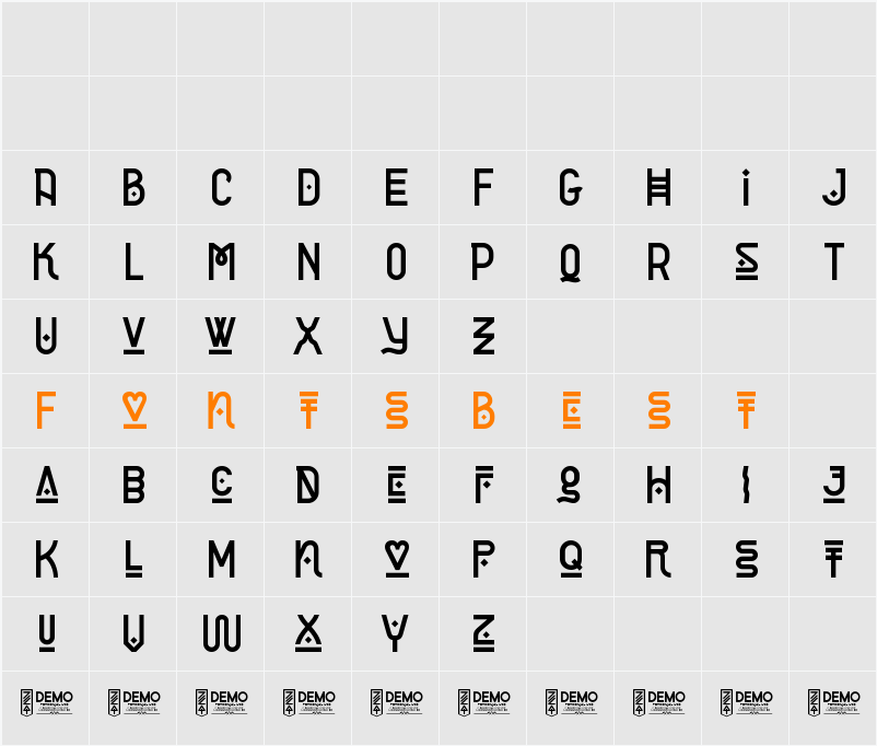 Zilap Super DEMO Character Map