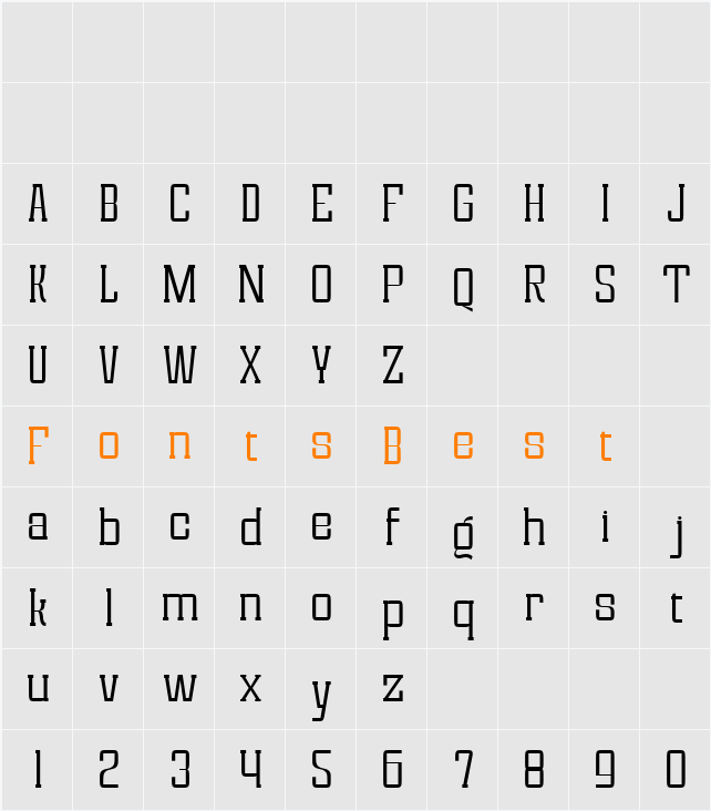 font124 Light Character Map