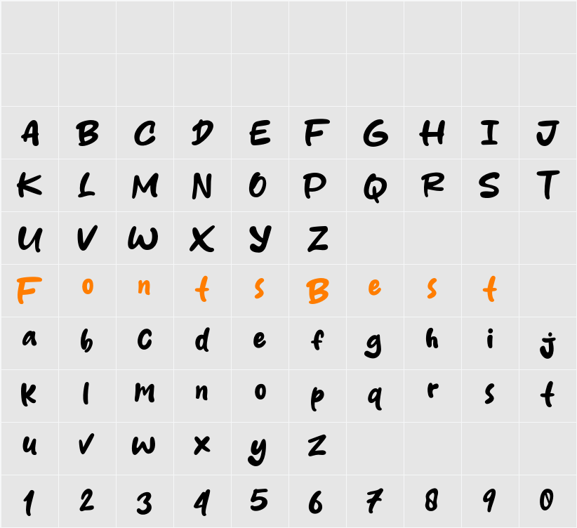 Dacherry Character Map