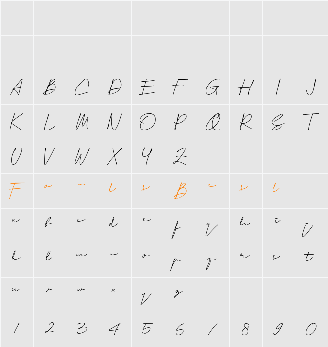Attention Personal Use Character Map