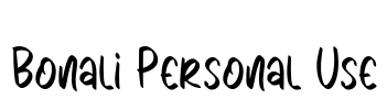 Bonali Personal Use Font Image