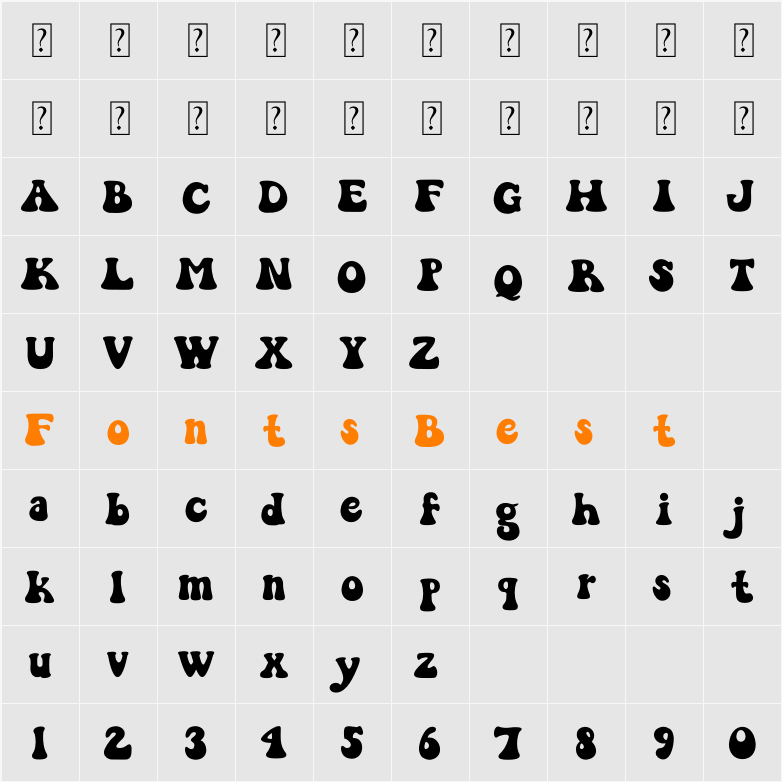 Sweety Groovy 1 Character Map