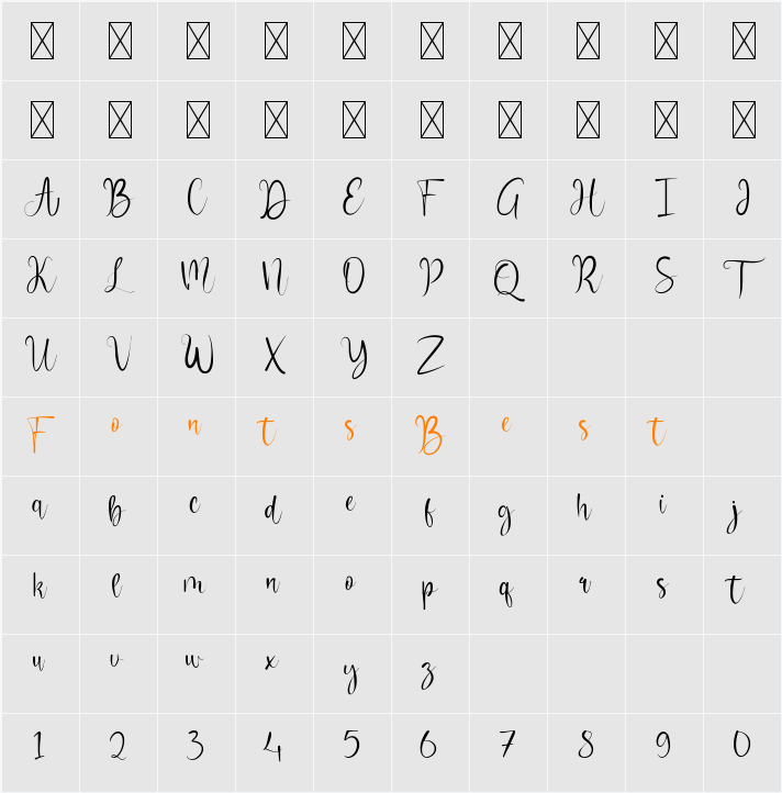 Camelluna Character Map