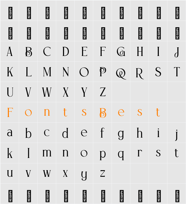 Glique Personal Use Character Map