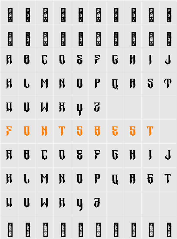 Westa Gothic - Demo Version Character Map