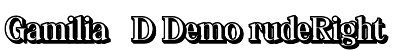 Gamilia 3D Demo rudeRight Font Image