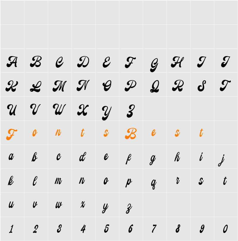 Moswald Character Map