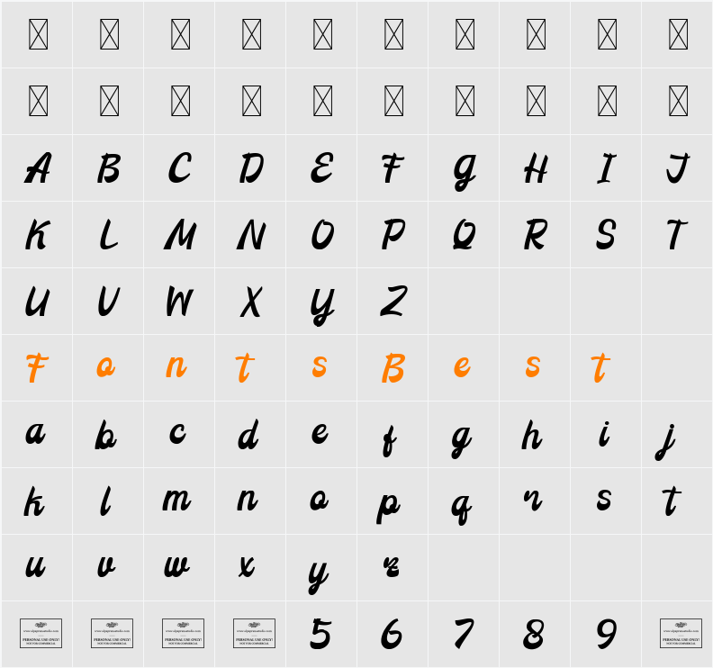 Grandeur Free Character Map