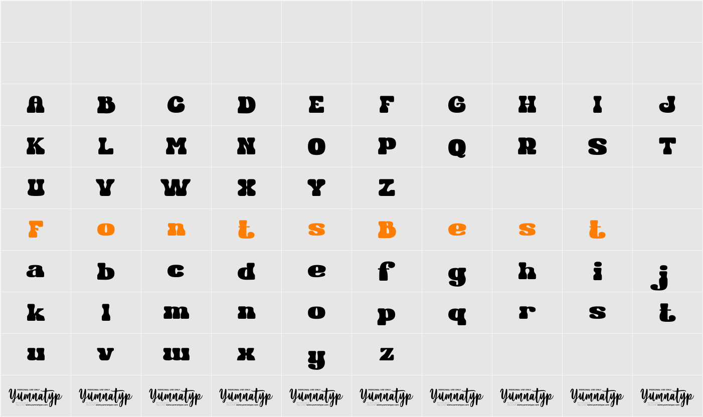 Fresh Tasty Personal Use Character Map