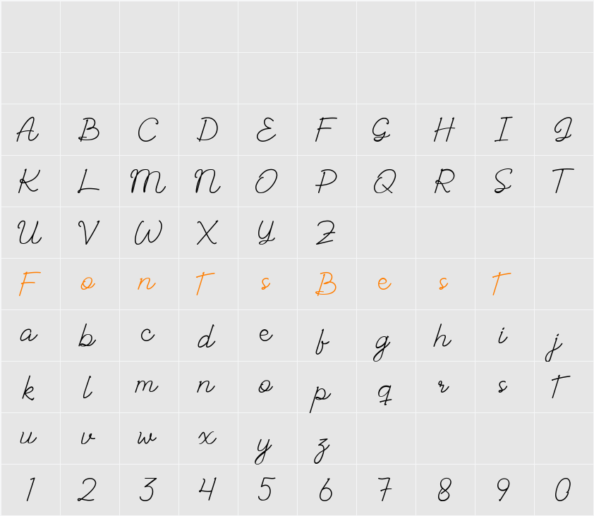 Albelia Character Map